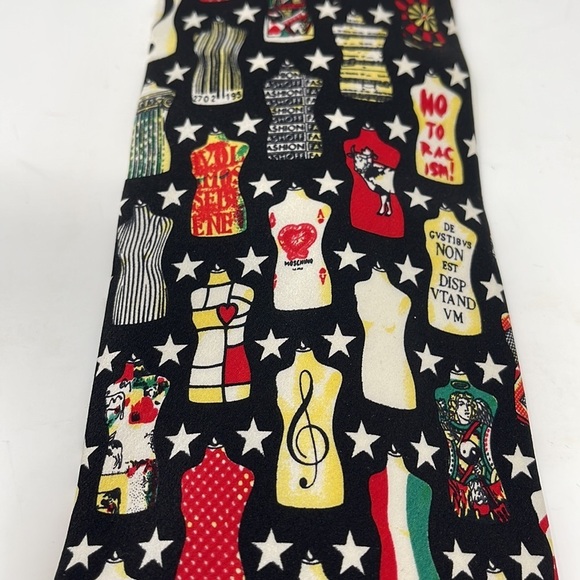 Moschino Dress Forms Silk Men's Tie Vintage - Picture 3 of 8